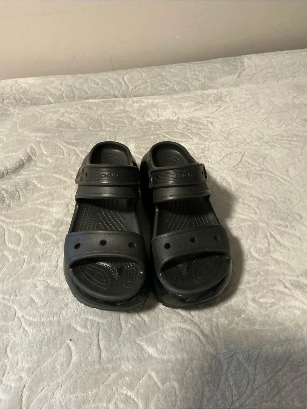 CROCS Women's Black Platform Slide Sandals